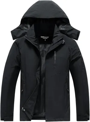 Men's Waterproof Rain Jacket Lightweight Mountain Sports Outdoor Trench Softshell Windproof Jacket for Hiking