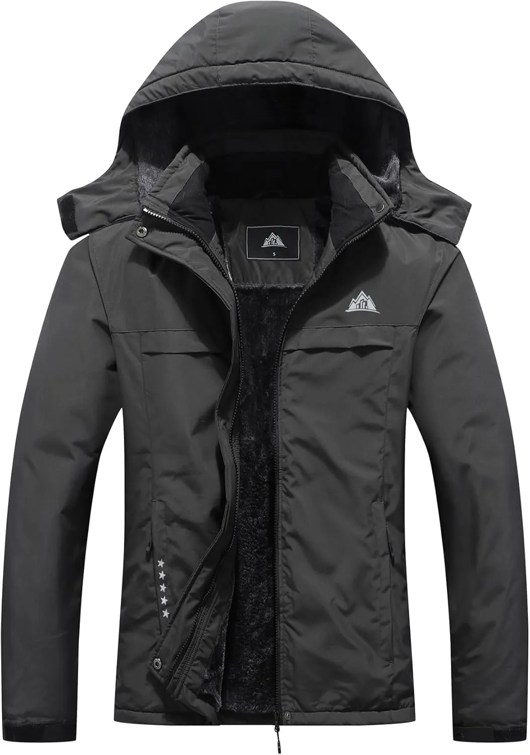 MOERDENG Women's Ski Jacket Warm Winter Coat Hooded Snowboarding Jackets Waterproof Mountain Windbreaker for Hiking Traval