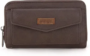 Montana West Wrangler Large Capacity Wallets Women with Wristlet and Metal Smooth Zipper