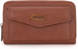 Montana West Wrangler Large Capacity Wallets Women with Wristlet and Metal Smooth Zipper