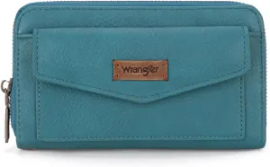 Montana West Wrangler Large Capacity Wallets Women with Wristlet and Metal Smooth Zipper
