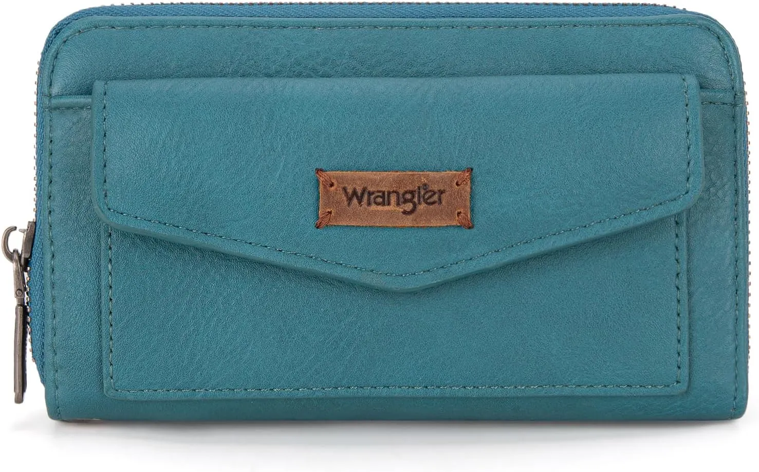 Montana West Wrangler Large Capacity Wallets Women with Wristlet and Metal Smooth Zipper