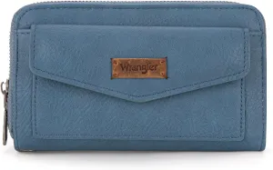 Montana West Wrangler Large Capacity Wallets Women with Wristlet and Metal Smooth Zipper