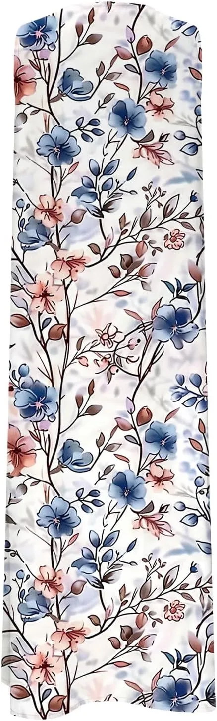 NaRHbrg Women's Sleeveless V-Neck Floral Print Maxi Dress Casual Loose Fit Summer Beach Dresses Sundress with Pockets