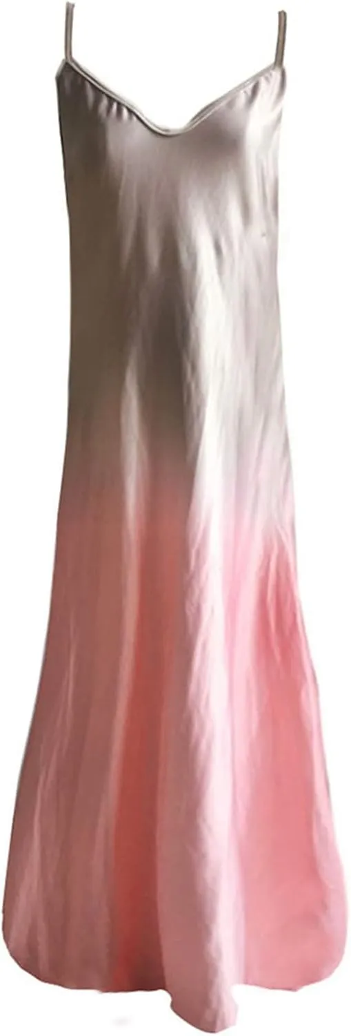 NaRHbrg Women's Sleeveless V Neck Maxi Dress Boho Loose Flowy Sundress Tie Dye Casual Beach Long Dresses Summer Sundress