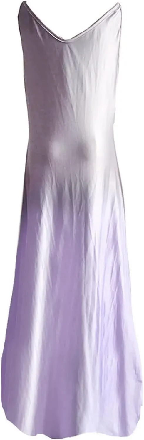NaRHbrg Women's Sleeveless V Neck Maxi Dress Boho Loose Flowy Sundress Tie Dye Casual Beach Long Dresses Summer Sundress