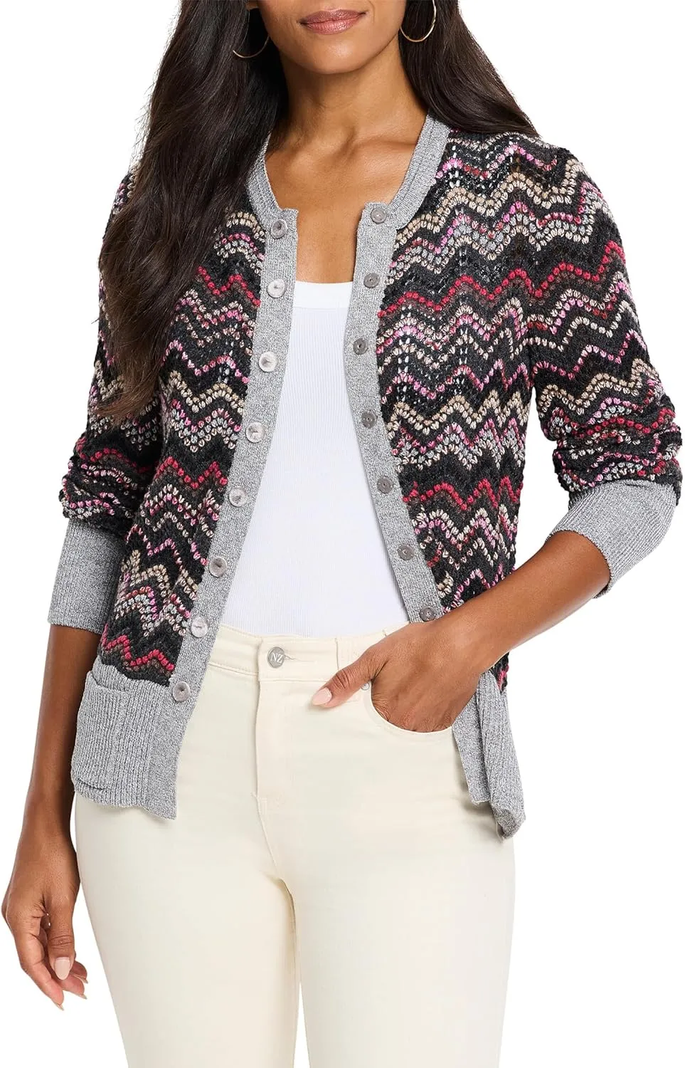 NIC ZOE Women's Zig Zag Cardigan