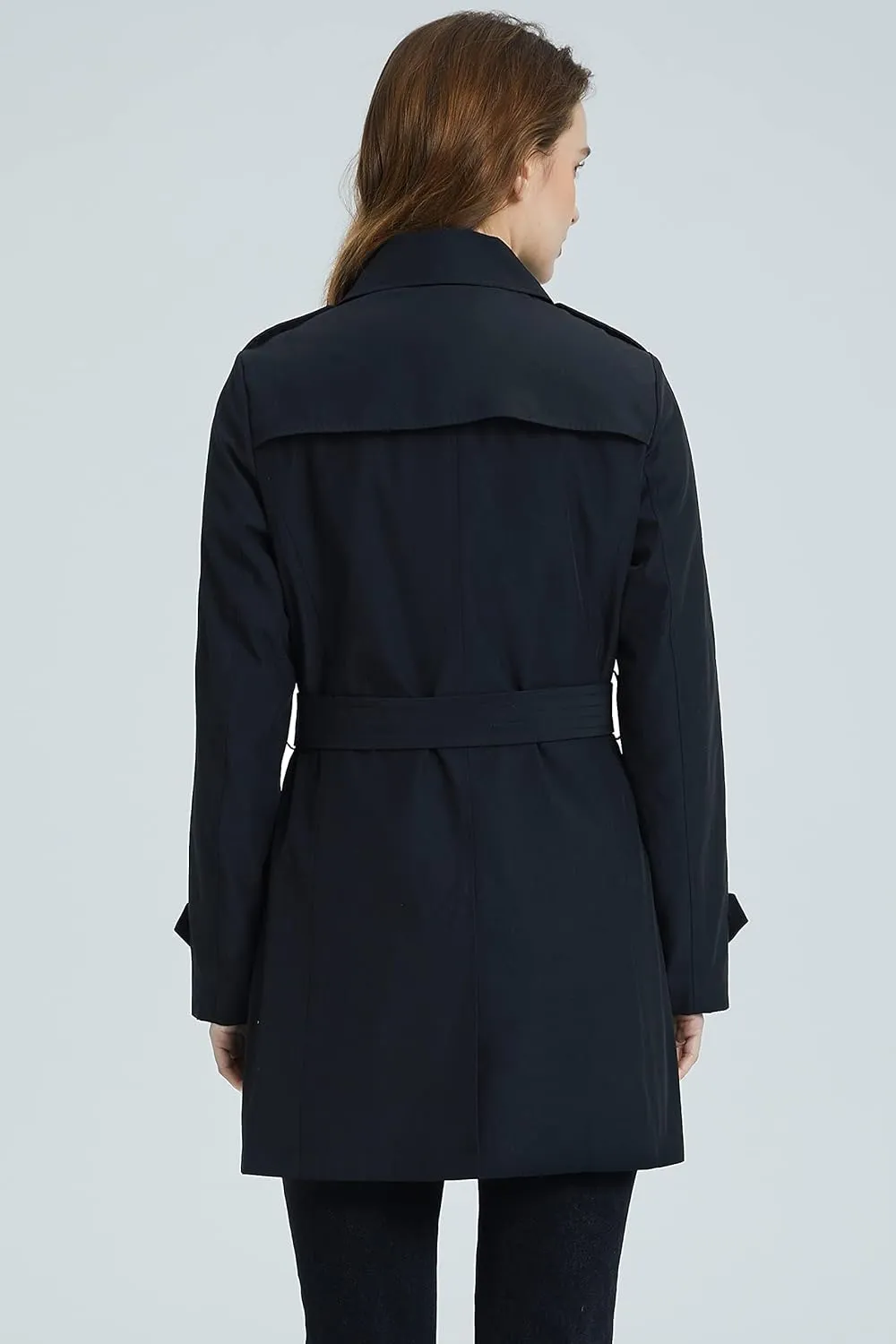 Orolay Women's Belted Trench Coat Windproof Classic Overcoat Slim Outdoor Jackets with Wide Lapel