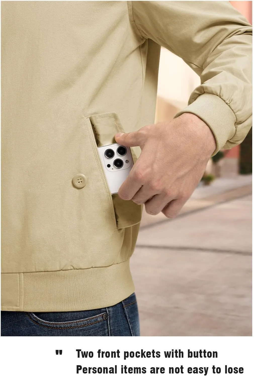 Rdruko Men's Bomber Jacket Cotton Lightweight Windbreaker Full Zip Casual Fashion Coat