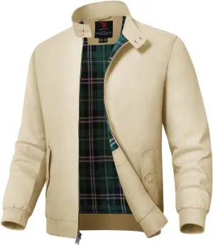 Rdruko Men's Bomber Jacket Cotton Lightweight Windbreaker Full Zip Casual Fashion Coat