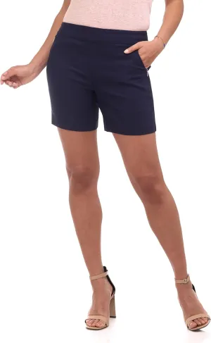 Rekucci Women's Ease into Comfort Riviera Short with Zipper Pockets