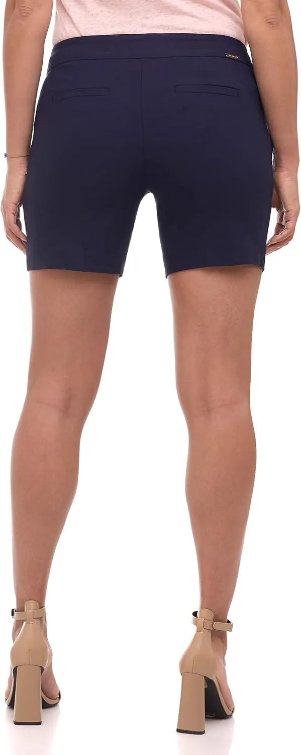 Rekucci Women's Ease into Comfort Riviera Short with Zipper Pockets