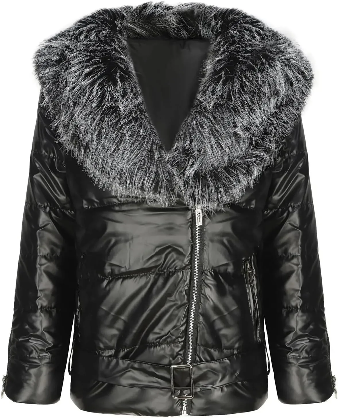 Short Jackets Outwear Keep Warm Down Cotton Padded Parkas Women Glossy Big Furs Collar Cotton-padded Clothes Coat