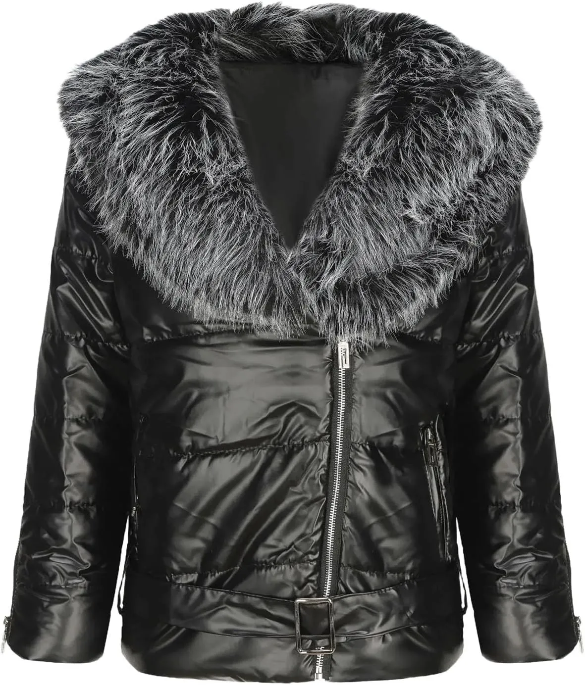 Short Jackets Outwear Keep Warm Down Cotton Padded Parkas Women Glossy Big Furs Collar Cotton-padded Clothes Coat