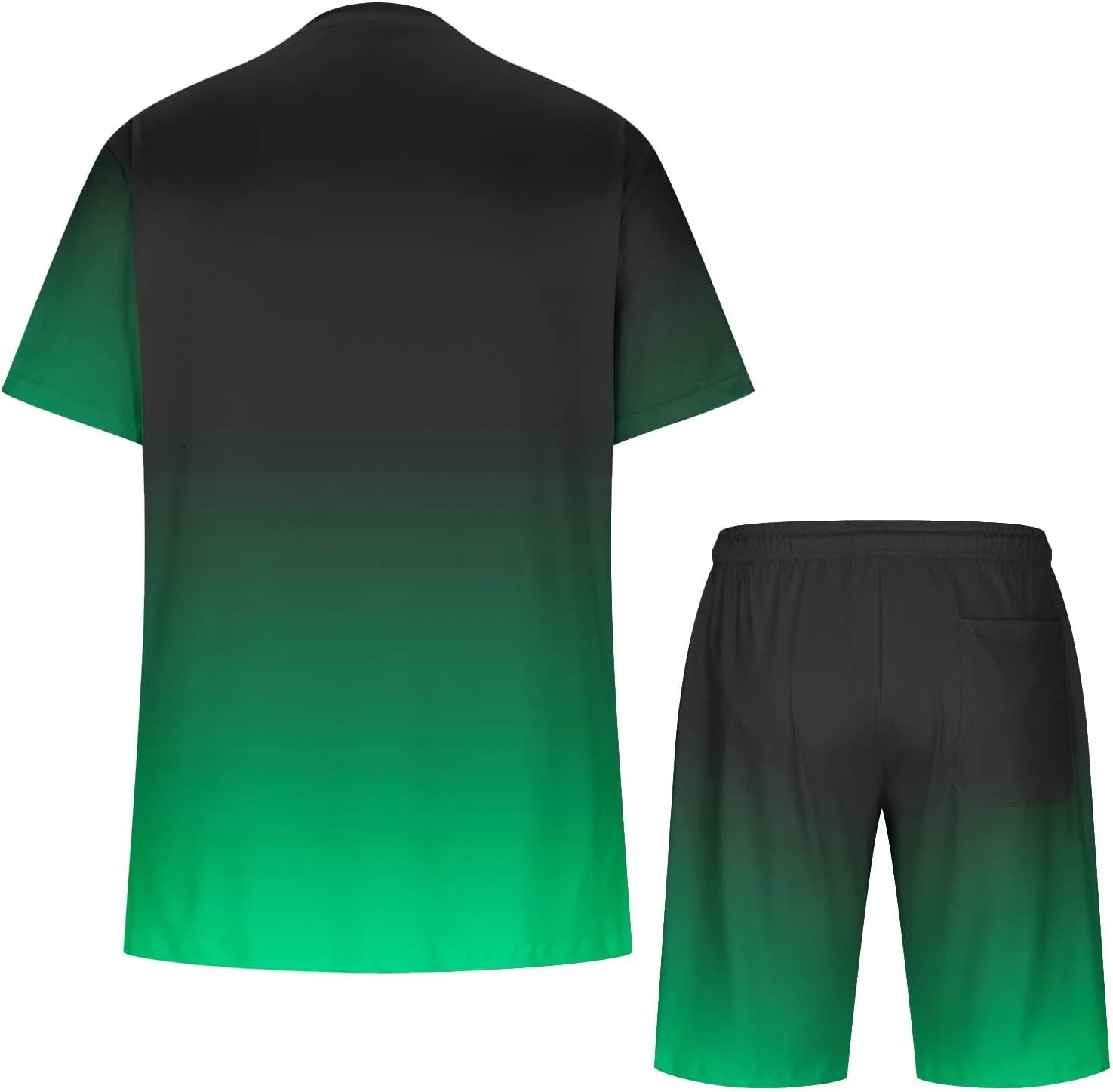Sinzelimin Sport Casual Set for Men Two Piece Tracksuit O-Neck Short Sleeves Tees Shirts Shorts Sweatpant Jogger Workout Suit