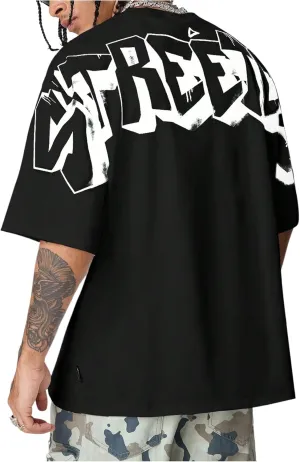 SOLY HUX Men's Graphic Tees Letter Print Drop Shoulder Half Sleeve T Shirt Oversized Summer Tops