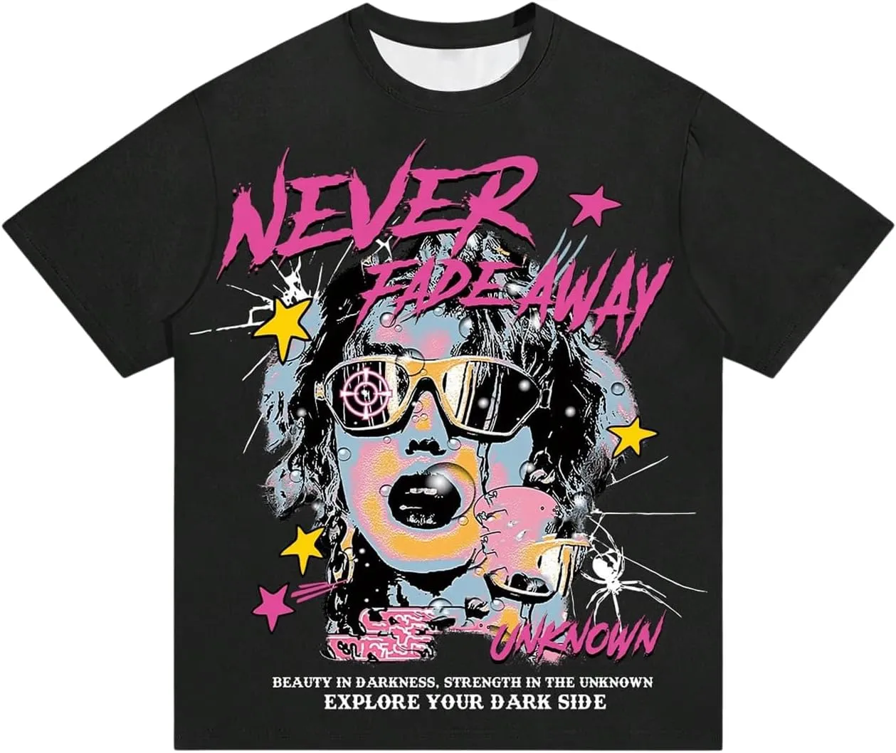 SOLY HUX Men's Graphic Tees Y2K Baggy Shirts Unisex Oversized Tshirts Figure Print 90s Vintage Streetwear Tops