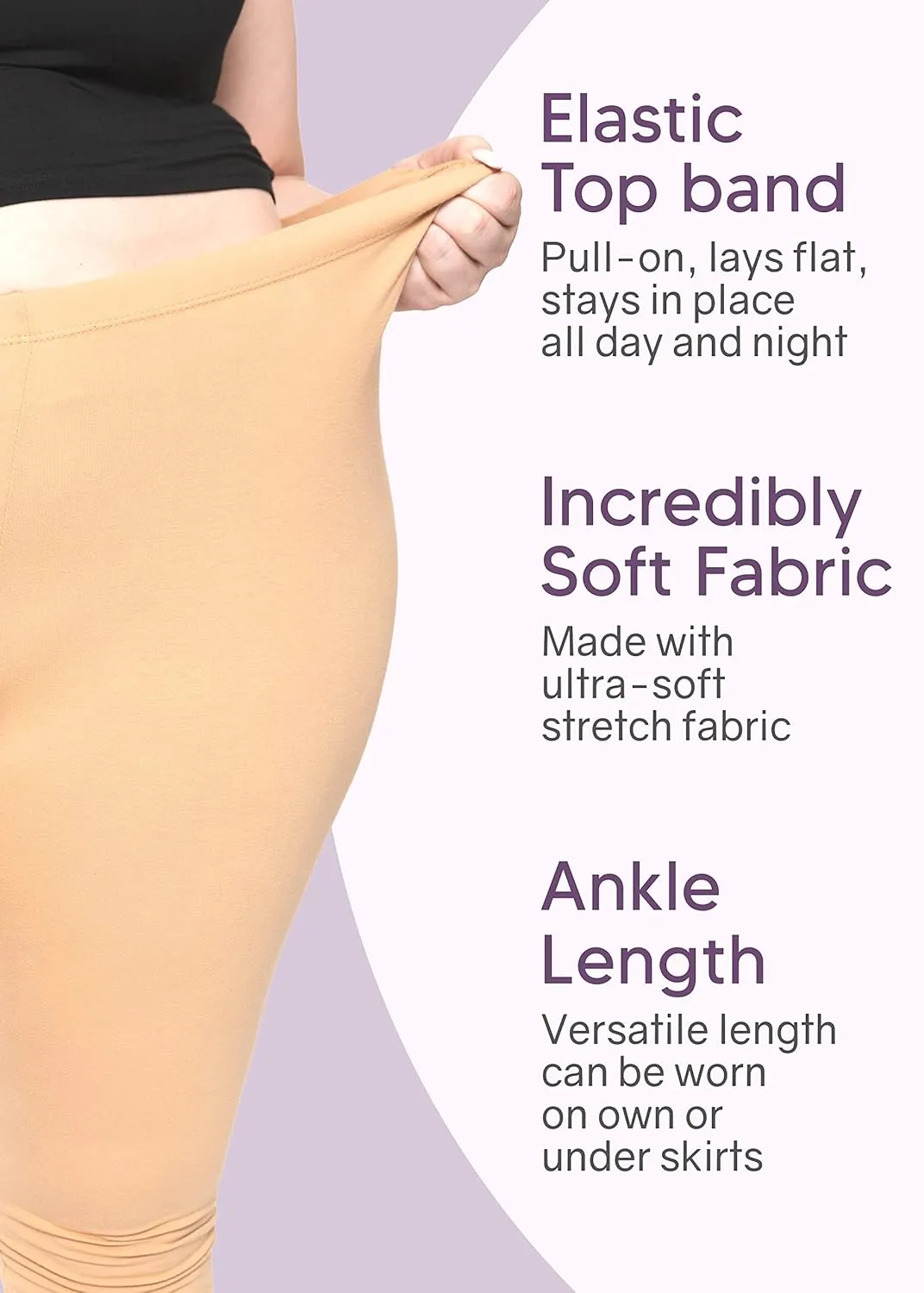 STRETCH IS COMFORT Women's Ultra Buttery Smooth Cotton Leggings | Small to 5X