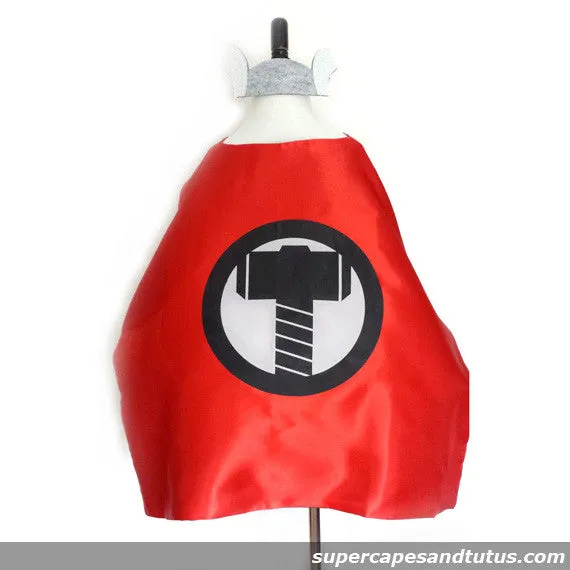 Super Hammer Superhero Cape and Mask - Superhero Cape and Mask Costume - Superhero Birthday Party