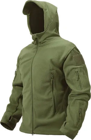 TACVASEN Mens Fleece Jacket Full Zip Tactical Hoodies Winter Coats Windproof Hoodies Warm Hunting