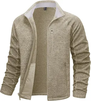 TACVASEN Men's Fleece Jackets Coats Lightweight Hiking Sweatshirts Full Zip Up Warm for Winter and Fall