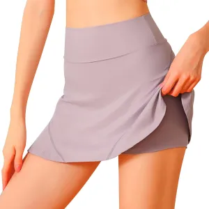 Tennis Skirts for Women Solid Color Sports Stretch High Waisted Skirt Casual Pleated Smooth Running Skirts