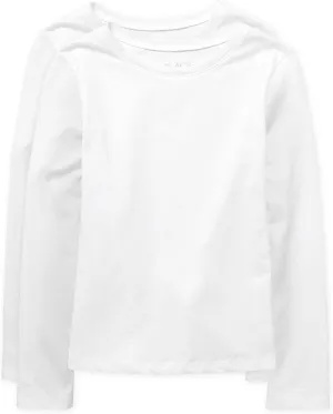 The Children's Place girls Long Sleeve Basic Layering T shirt 2 Pack