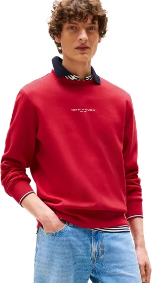 Tommy Hilfiger Men's Medium Weight Small Graphic Logo Crewneck Sweatshirt
