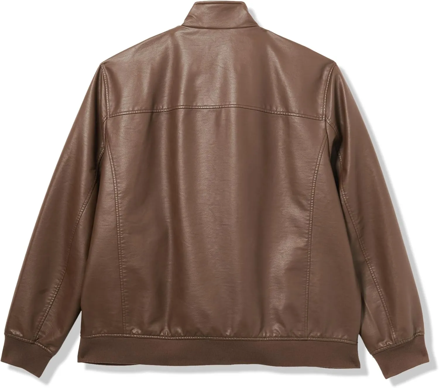 Tommy Hilfiger Men's Smooth Lamb Touch Faux Leather Unfilled Windbreaker Bomber Jacket