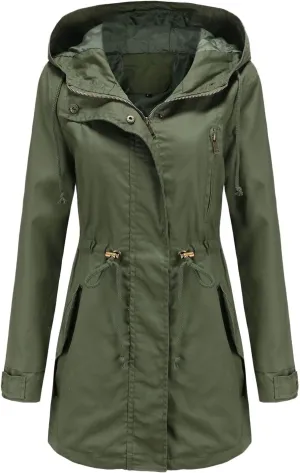 Trench Coats for Women Fall Fashion 2024 Lightweight Casual Coat Elegant Winter Drawstring Loose Windproof Jackets