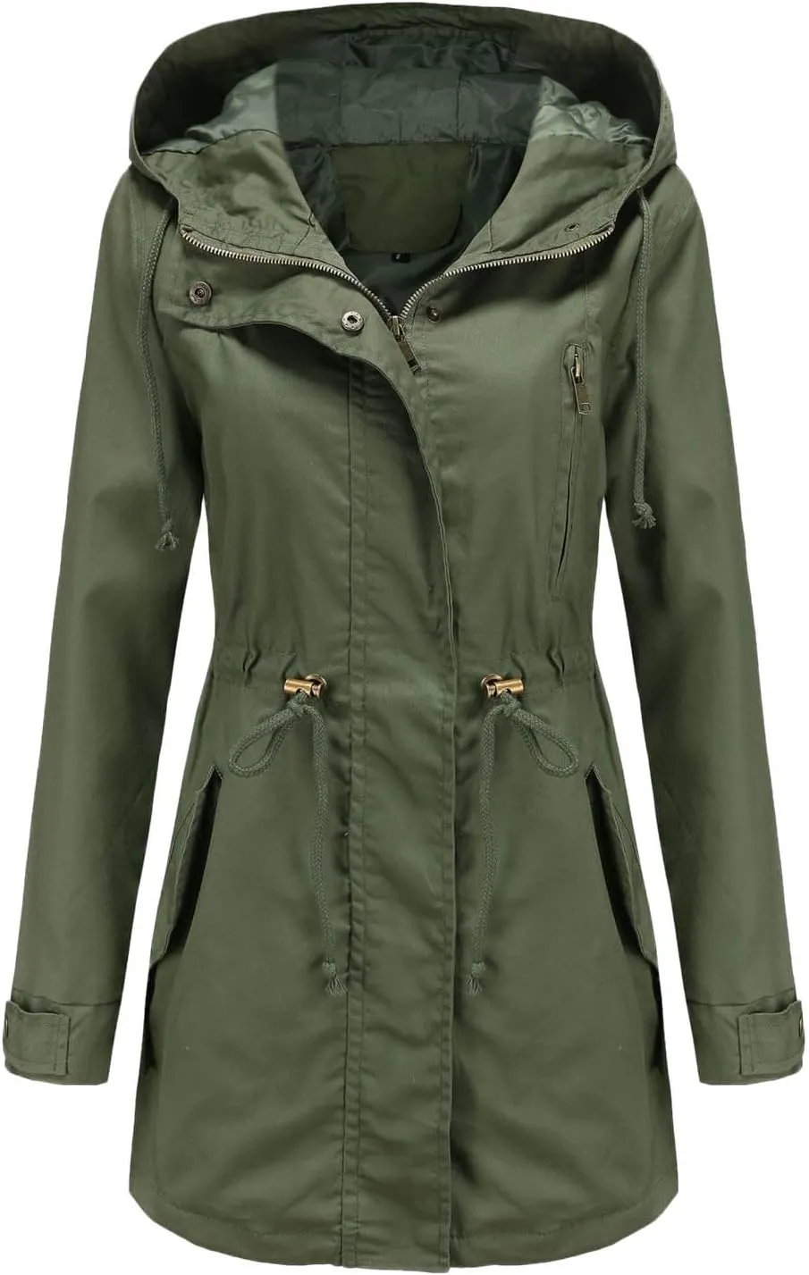 Trench Coats for Women Fall Fashion 2024 Lightweight Casual Coat Elegant Winter Drawstring Loose Windproof Jackets