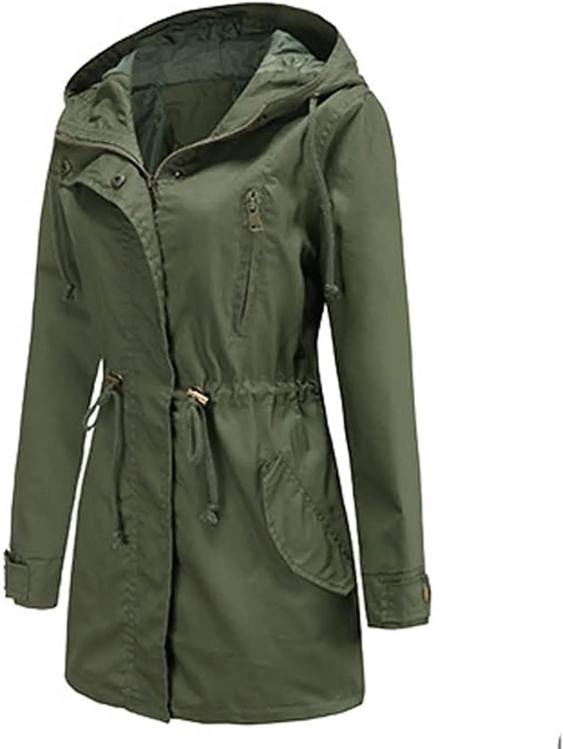 Trench Coats for Women Fall Fashion 2024 Lightweight Casual Coat Elegant Winter Drawstring Loose Windproof Jackets