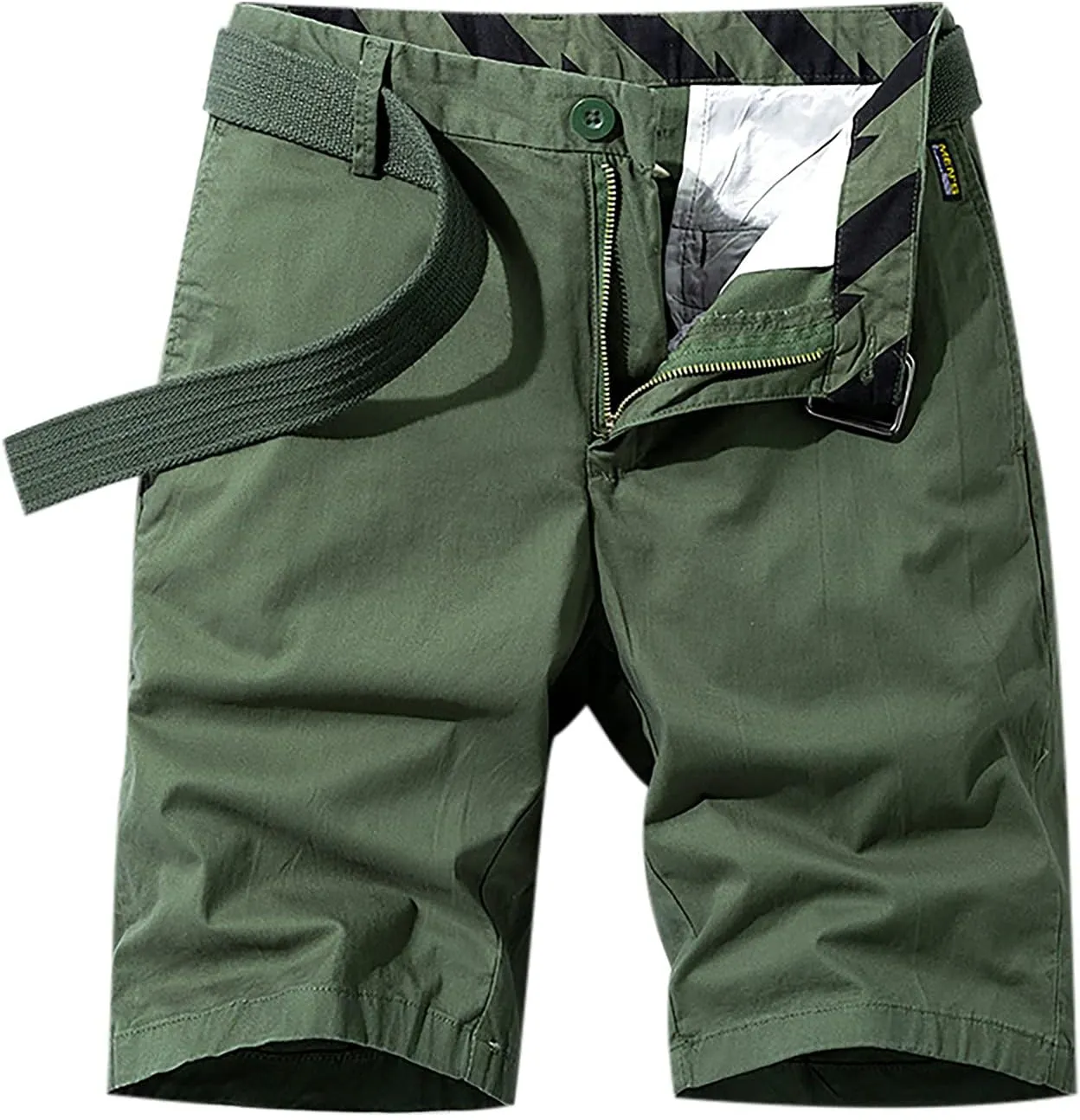 tuduoms Men's Cotton Twill Flat Front Short Mens Slim-Fit Comfort Stretch Chino Short Trousers Stretchy Ripstop Work Short