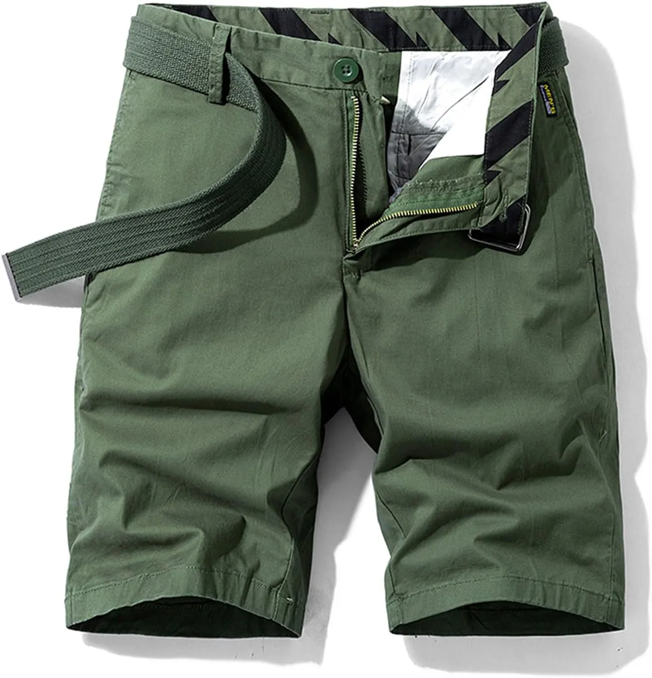 tuduoms Men's Cotton Twill Flat Front Short Mens Slim-Fit Comfort Stretch Chino Short Trousers Stretchy Ripstop Work Short