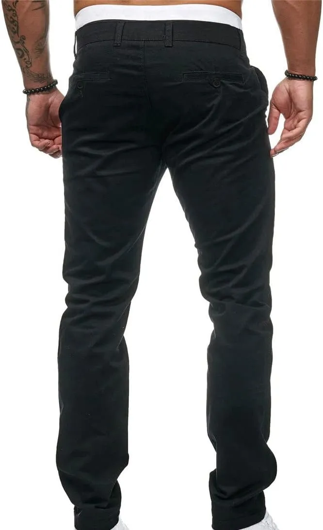 Uillui Men's Comfort Stretch Slim Fit Dress Pant Fashion Skinny Straight Fit Flex Waist Casual Pant Chinos Work Slacks