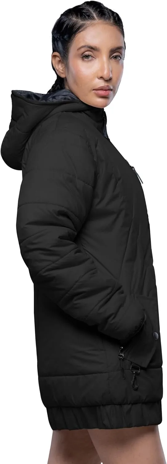 URBAN BUCK Womens Puffer Jackets Down Alternative Midweight Long Sleeve Windproof & Water Repellent Winter Azaria Women Coat