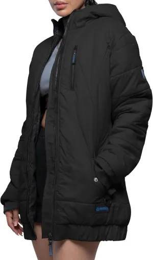 URBAN BUCK Womens Puffer Jackets Down Alternative Midweight Long Sleeve Windproof & Water Repellent Winter Azaria Women Coat