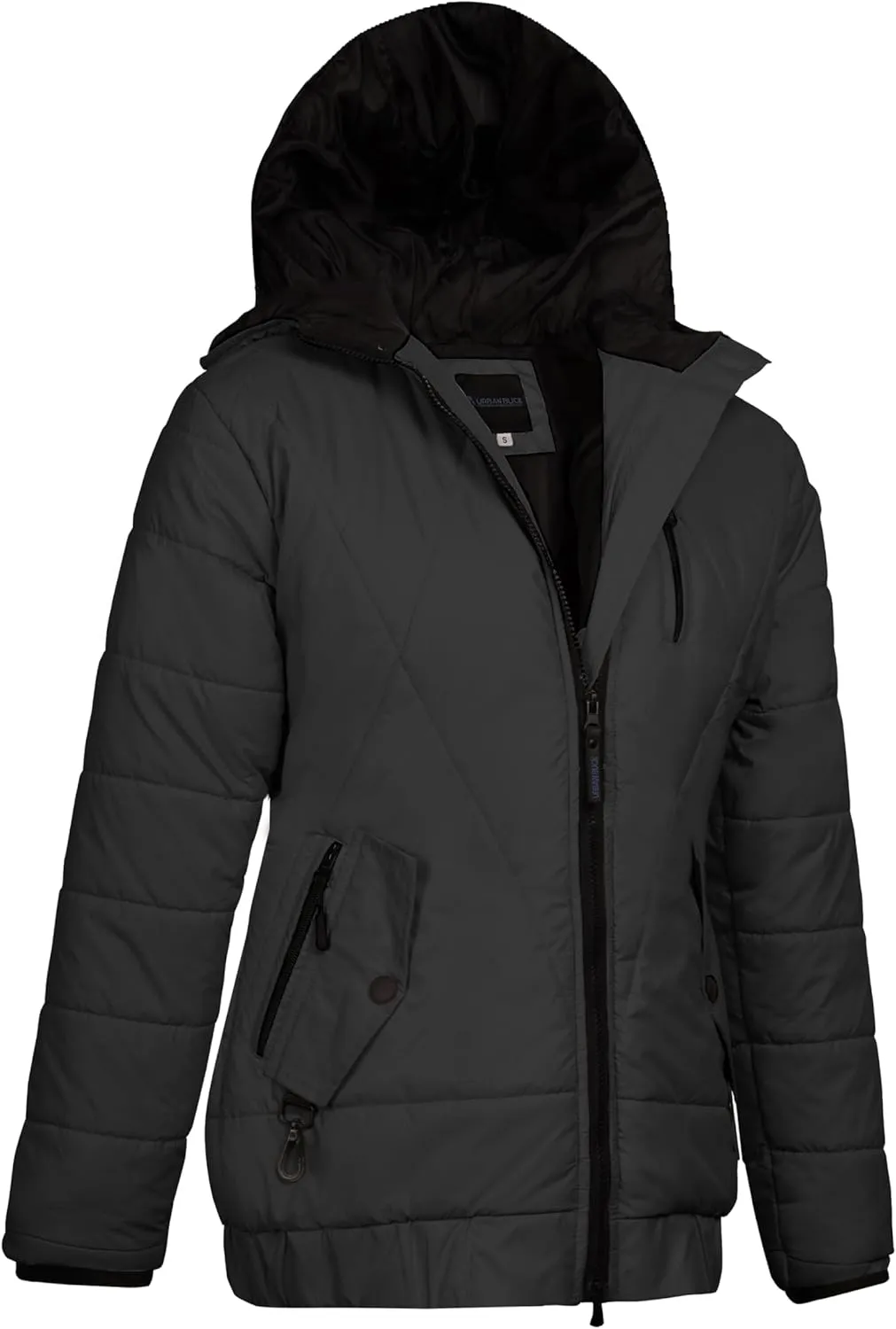 URBAN BUCK Womens Puffer Jackets Down Alternative Midweight Long Sleeve Windproof & Water Repellent Winter Azaria Women Coat