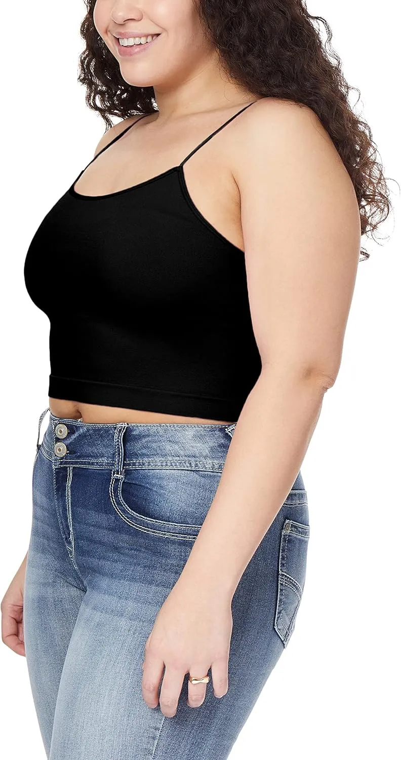 WallFlower Women's Carson Insta Smooth Seamless Shelf Bra Camisole 3-Pack (Standard and Plus)