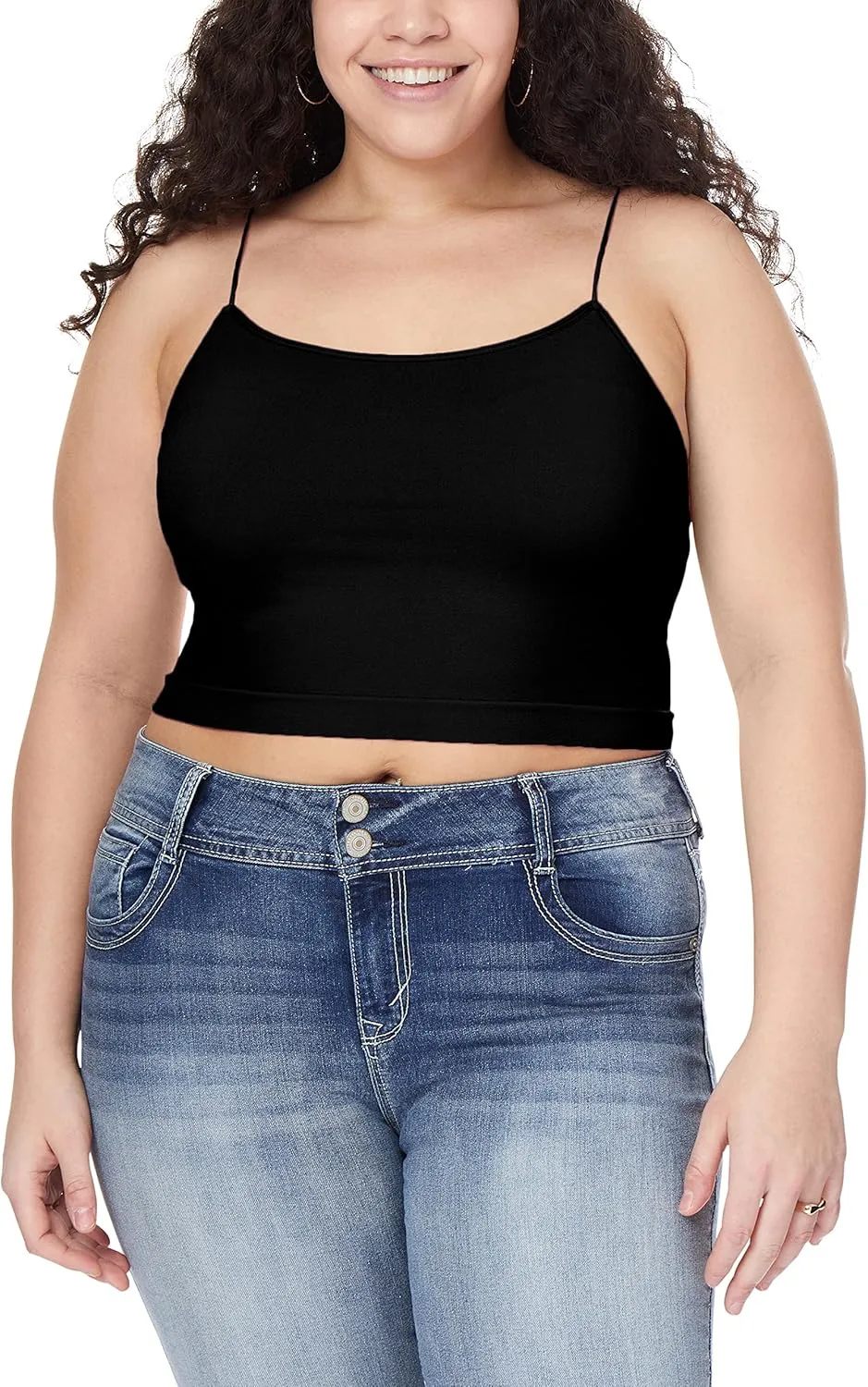 WallFlower Women's Carson Insta Smooth Seamless Shelf Bra Camisole 3-Pack (Standard and Plus)