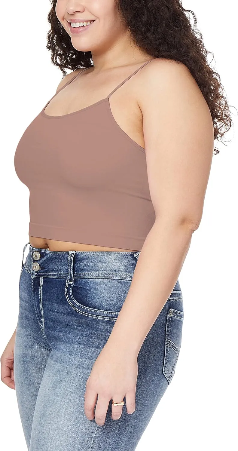 WallFlower Women's Carson Insta Smooth Seamless Shelf Bra Camisole 3-Pack (Standard and Plus)