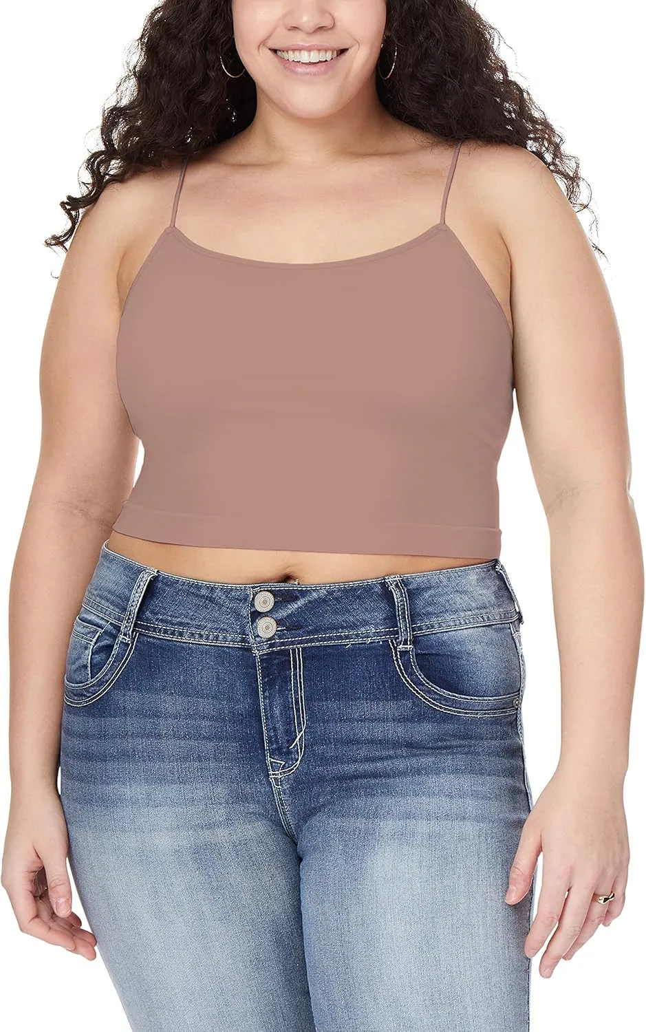 WallFlower Women's Carson Insta Smooth Seamless Shelf Bra Camisole 3-Pack (Standard and Plus)