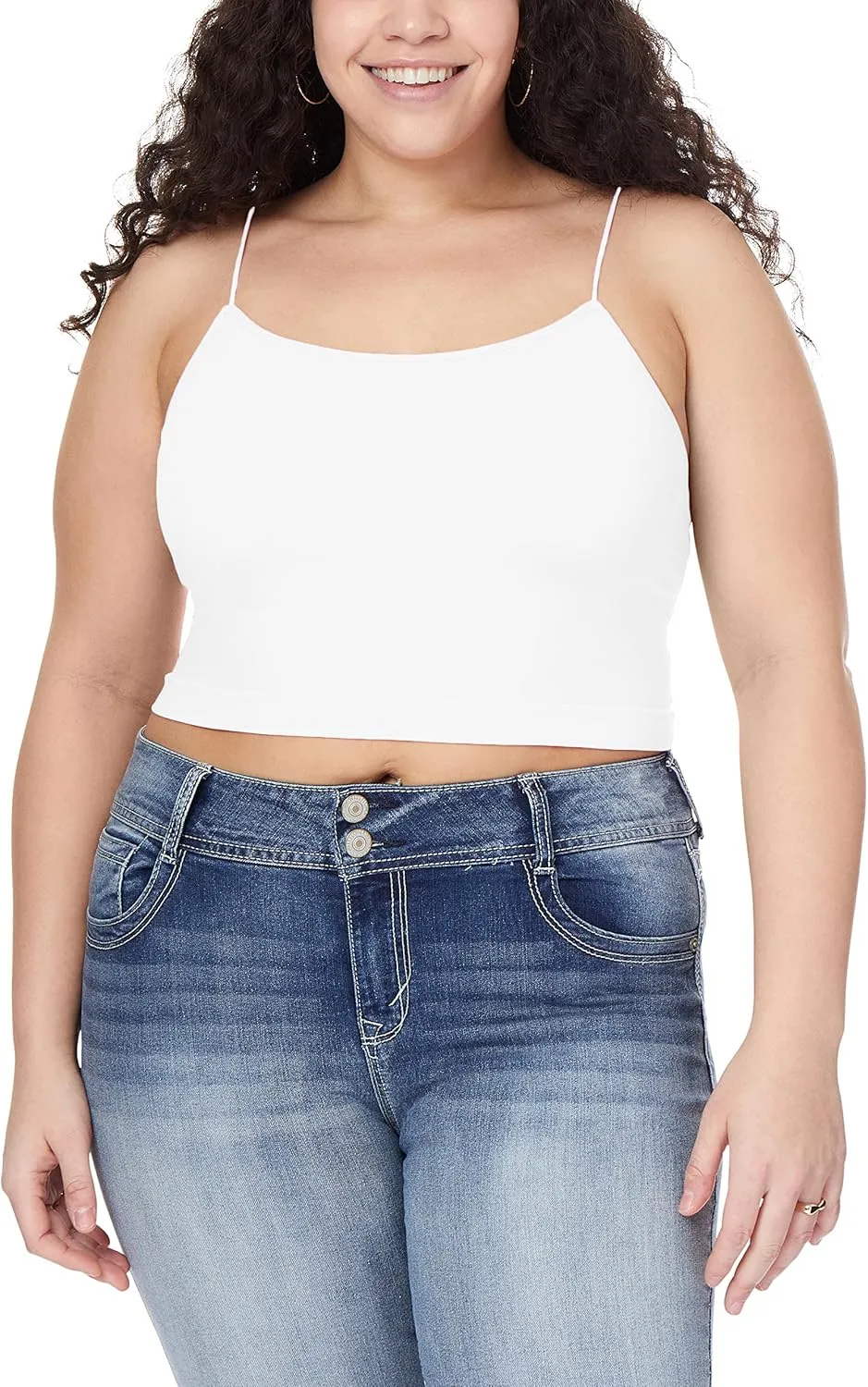 WallFlower Women's Carson Insta Smooth Seamless Shelf Bra Camisole 3-Pack (Standard and Plus)
