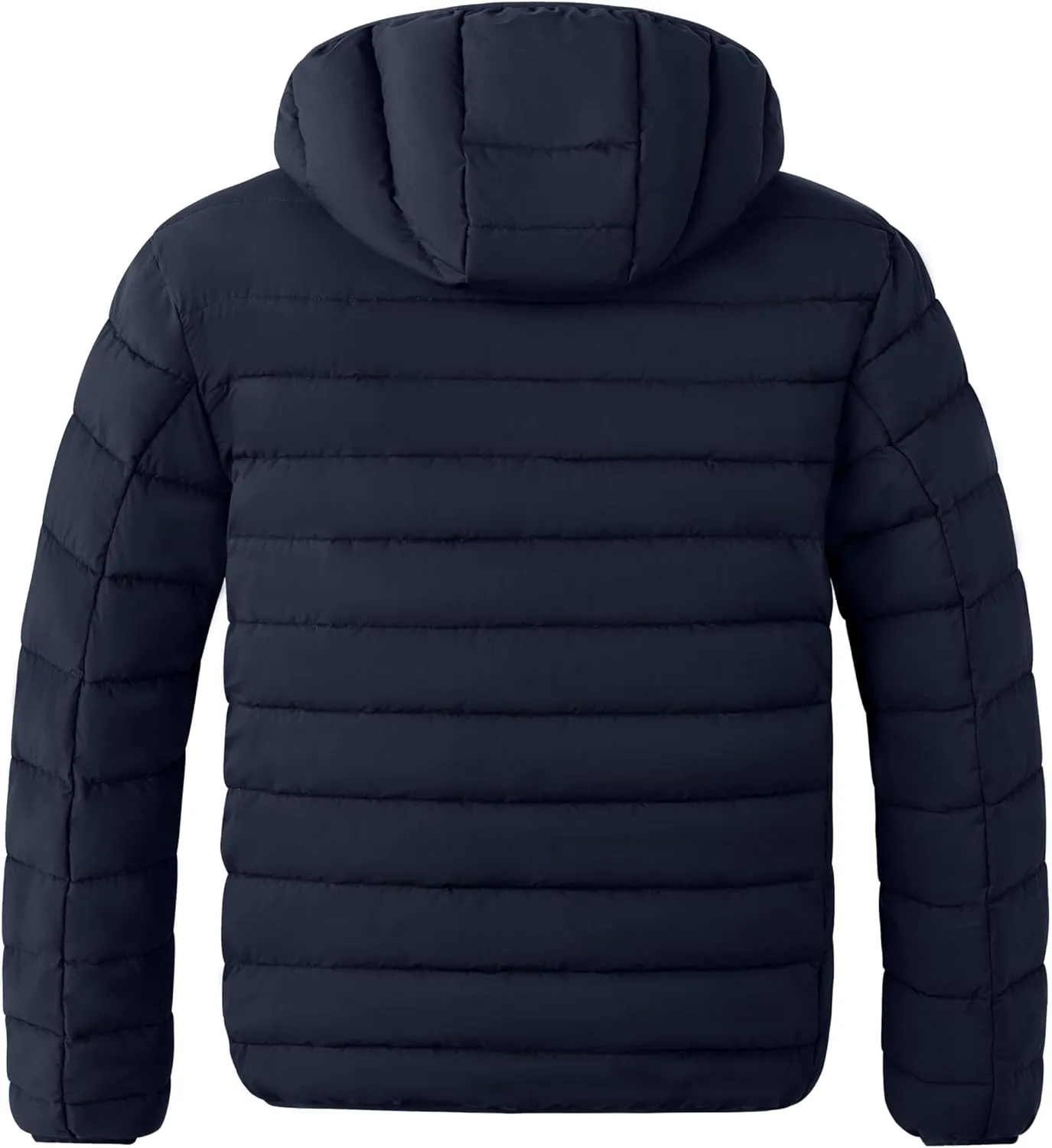 wantdo Men's Big and Tall Lightweight Puffer Jacket Quilted Warm Winter Coat Windproof Winter Jackets with Hood