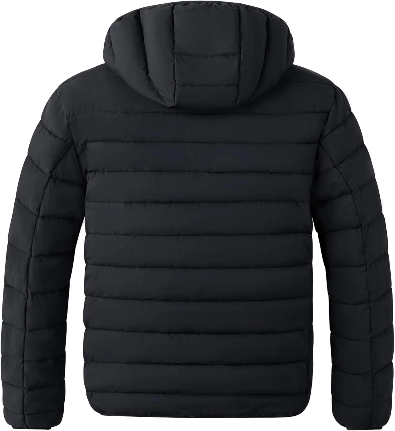 wantdo Men's Big and Tall Lightweight Puffer Jacket Quilted Warm Winter Coat Windproof Winter Jackets with Hood