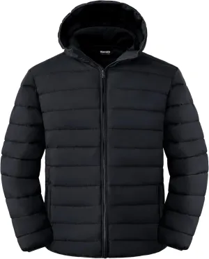 wantdo Men's Big and Tall Lightweight Puffer Jacket Quilted Warm Winter Coat Windproof Winter Jackets with Hood