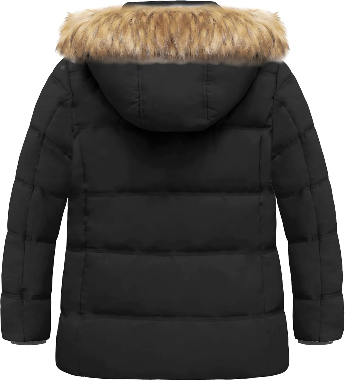 wantdo Women's Plus Size Winter Coats Quilted Thicken Puffer Jacket with Removable Hood