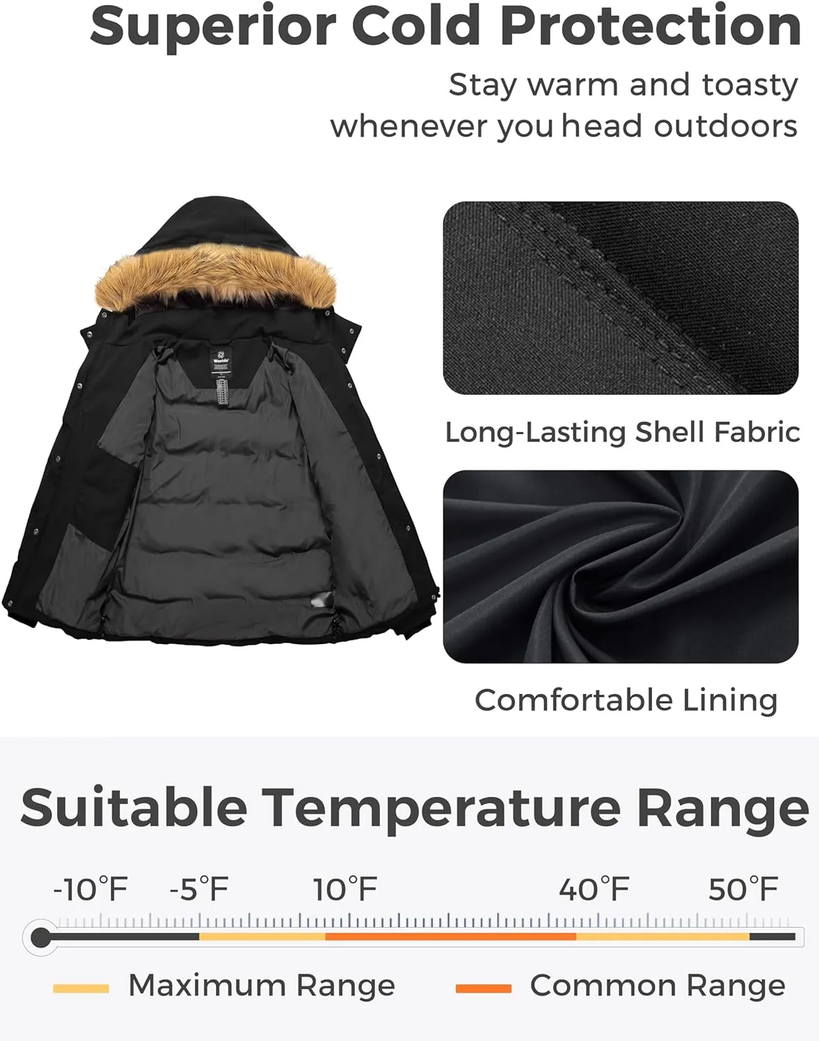 wantdo Women's Plus Size Winter Coats Quilted Thicken Puffer Jacket with Removable Hood