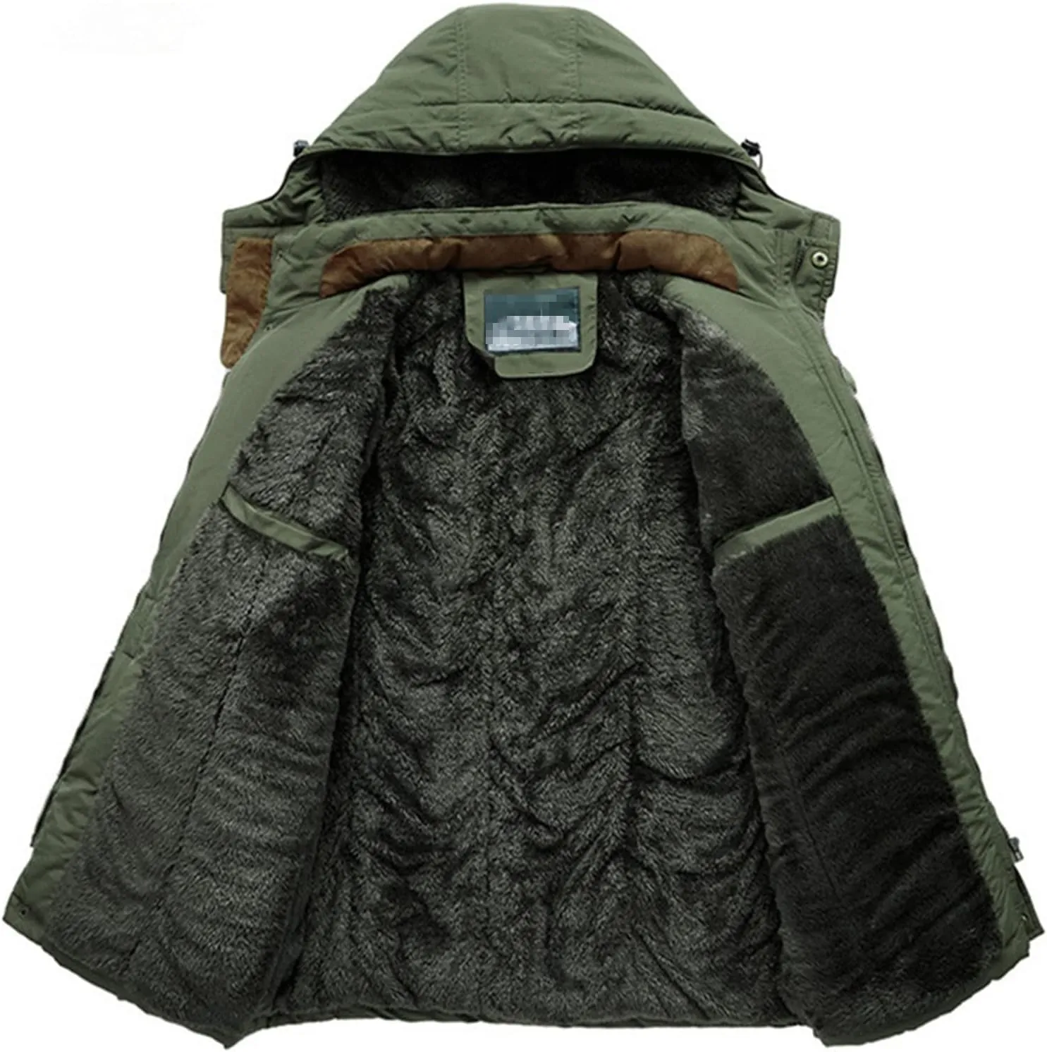 Warm Padded Parkas Men Winter Military Fleece Jackets Hooded Coats Multi-Pocket Casual Cotton Overcoat Plus Size