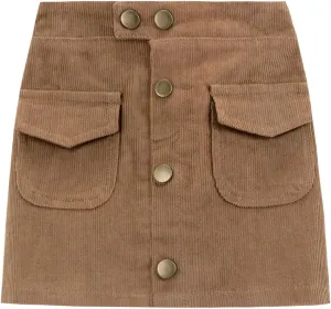 WELAKEN Girls and Toddler's Corduroy Short Mini Skirt
